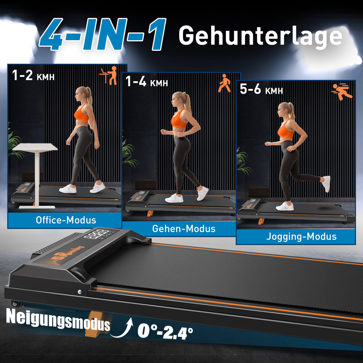 Walking Pad Treadmill For Home - Home Office Treadmills Under Desk Desk Treadmill Pad Quiet Portable Compact Treadmill Small Mini Treadmill LED Display Remote Control Treadmill Weight Of 120KG